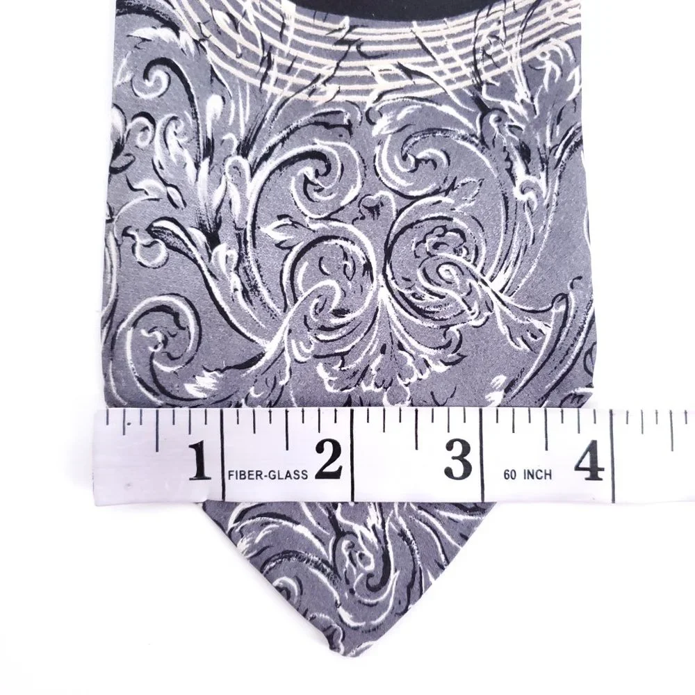 Bill Robinson Men 100% Silk Tie Grey Multicolor Size 58x4 - NWOT